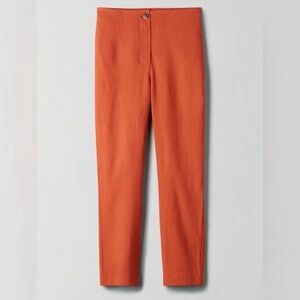 Aritzia Wilfred Cherice mid rise linen blend cropped pant in Moroccan spice 4 US